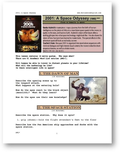 Whole Movie Portal, ESL  movie lesson, 2001: A Space Odyssey